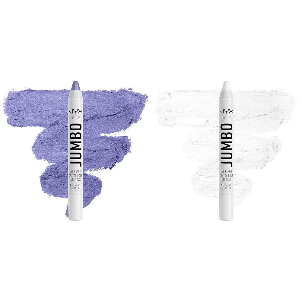 Jumbo Eye Pencil Blendable Eyeshadow Stick & Eyeliner Pencil Bundle - Donut (Lilac) and Milk