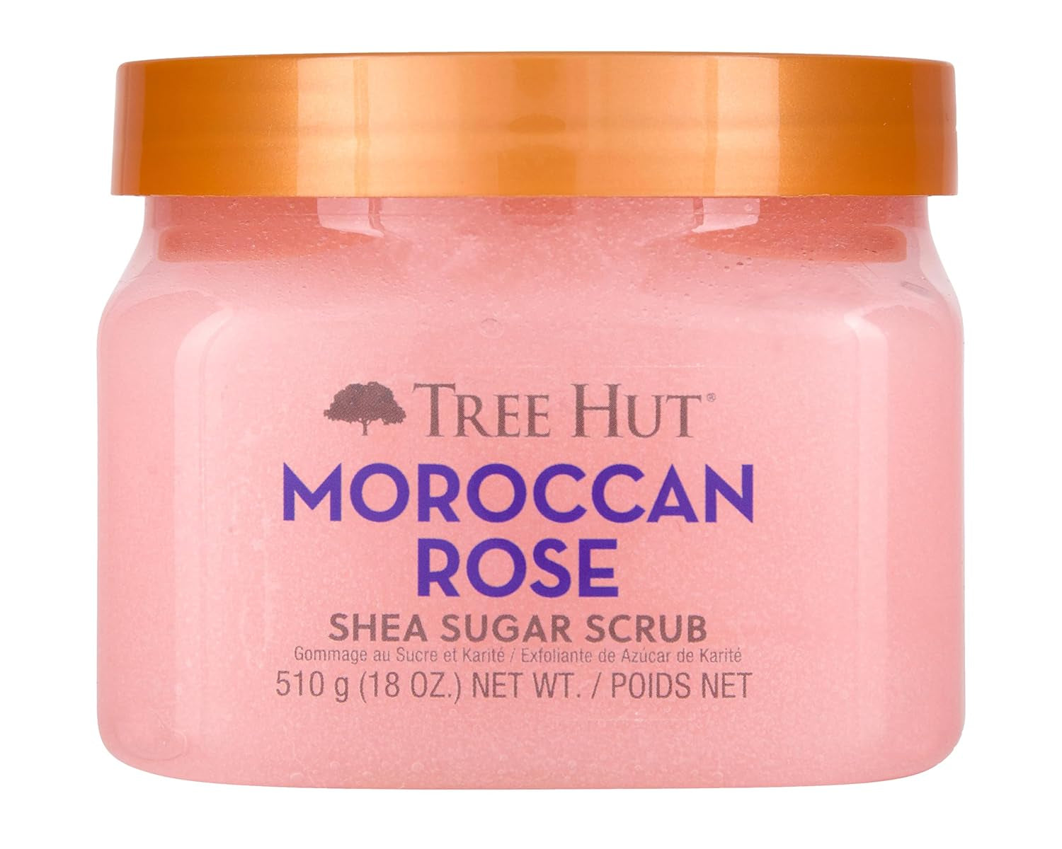 Moroccan Rose Shea Sugar Scrub | Exfoliating Body Scrub Removes Dead, Dry Skin for a Soft & Hydrated Feel | Nourishing Essential Body Care | 18 Fl Oz.