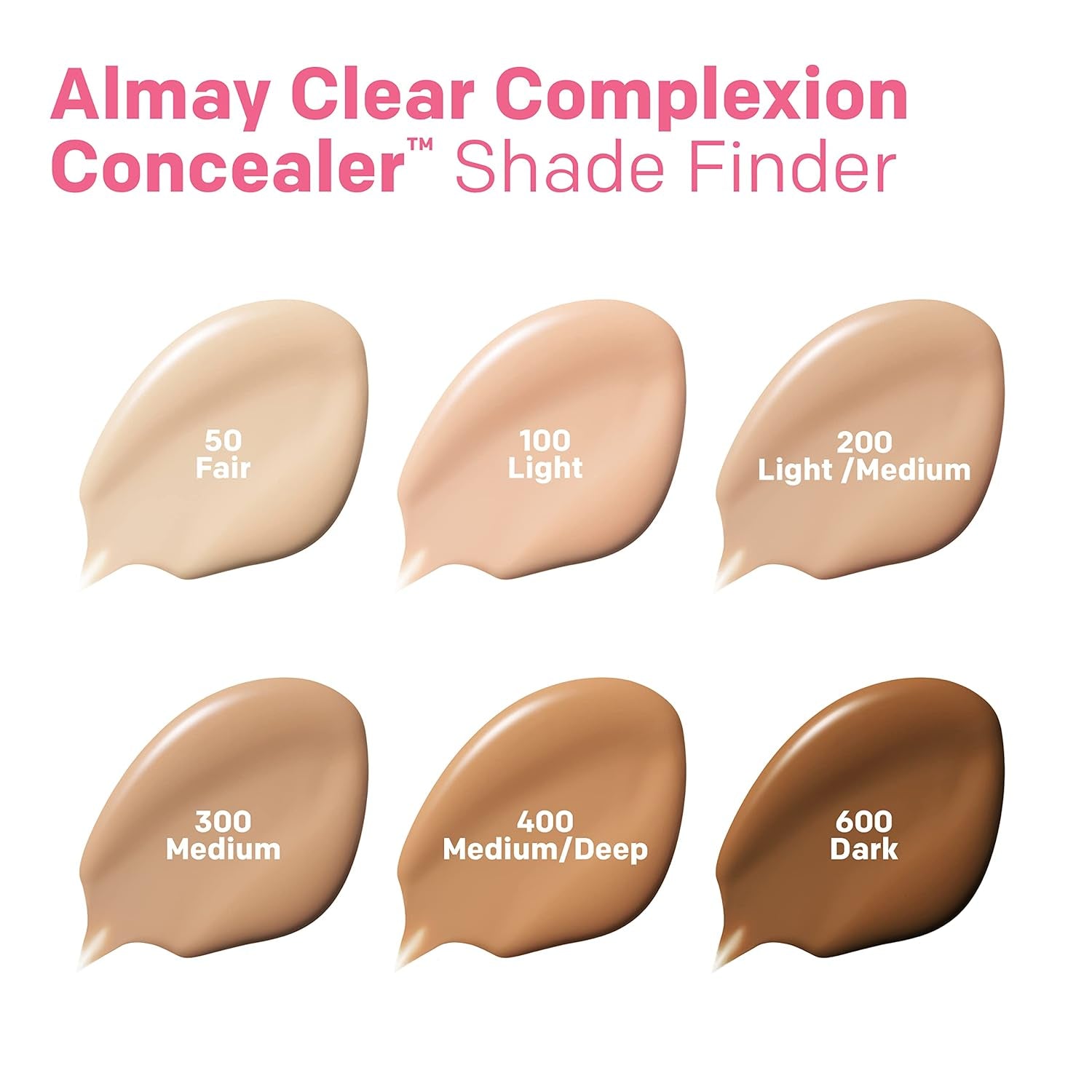 Clear Complexion Acne & Blemish Spot Treatment Concealer Makeup with Salicylic Acid- Lightweight, Full Coverage, Hypoallergenic, Fragrance-Free, for Sensitive Skin, 100 Light, 0.3 Fl Oz.