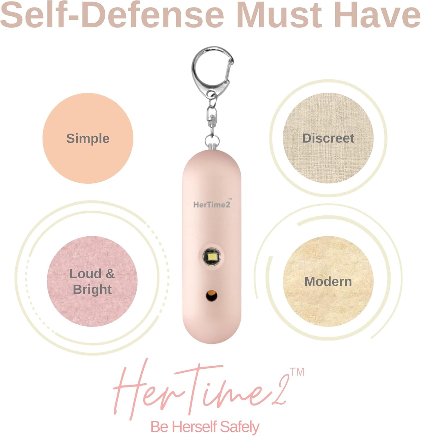 ® Personal Safety Alarm for Women – Travel Safe Waterproof Personal Alarm for Women – Women Self Defense Keychain Alarm – Loud Alarm – Strobe Light – Be Safe with Personal Alarm (Rose Gold)