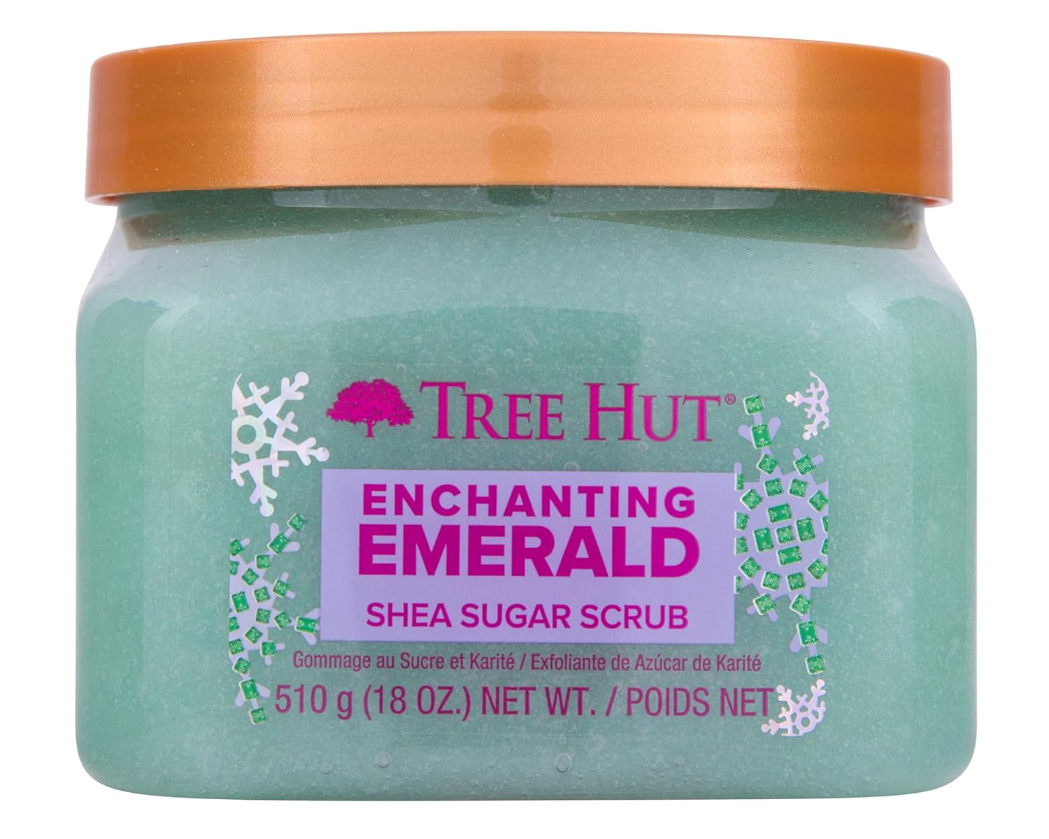 Enchanting Emerald Shea Sugar Scrub | Exfoliating Body Scrub Removes Dead, Dry Skin for a Soft & Hydrated Feel | Limited Edition Holiday | Nourishing Essential Body Care | 18 Fl Oz.