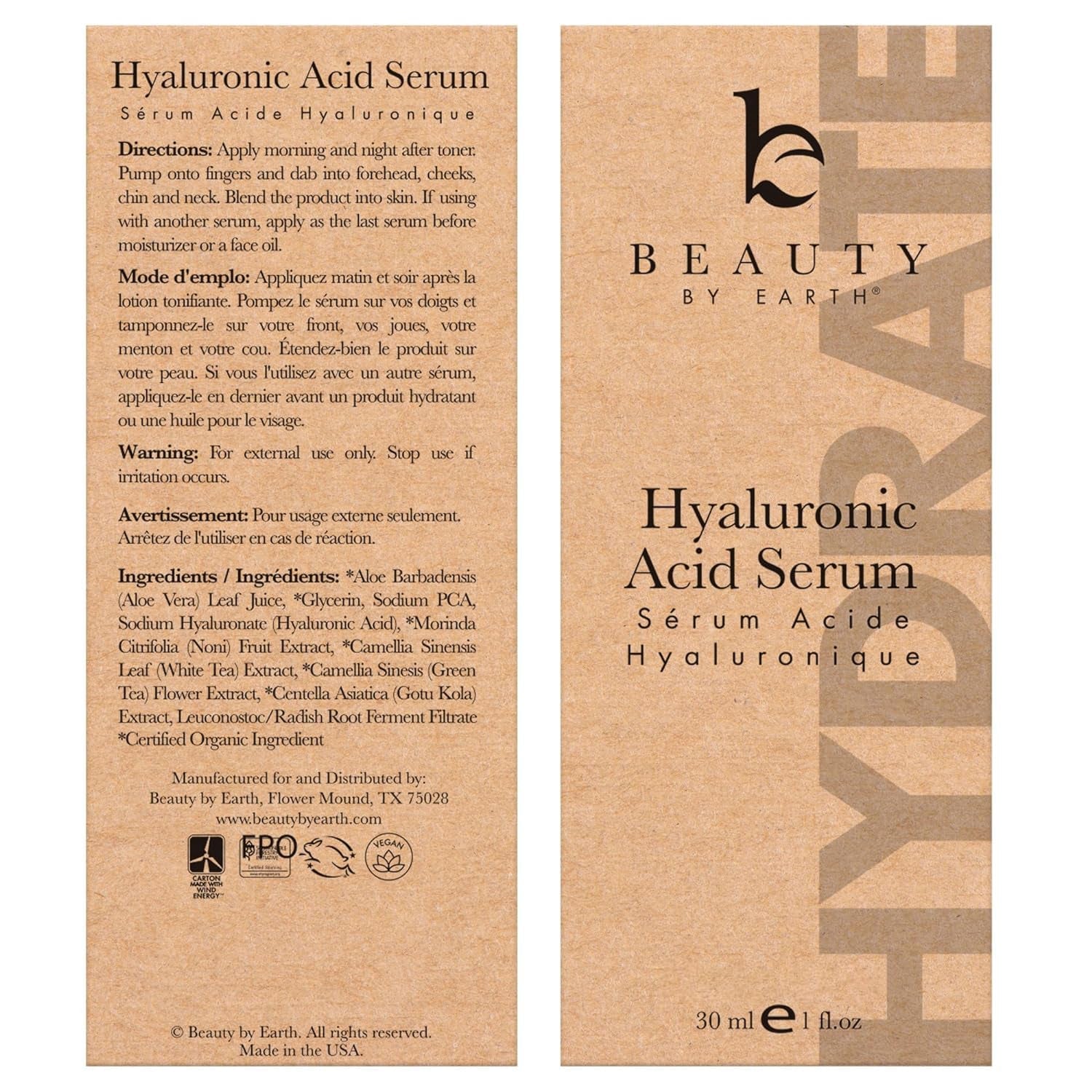 Face Serum - Hyaluronic Acid Serum for Face anti Aging Serum with Hyaluronic Acid & Aloe Vera Hydrating Serum, anti Wrinkle Serum for Face (2 Fl Oz)