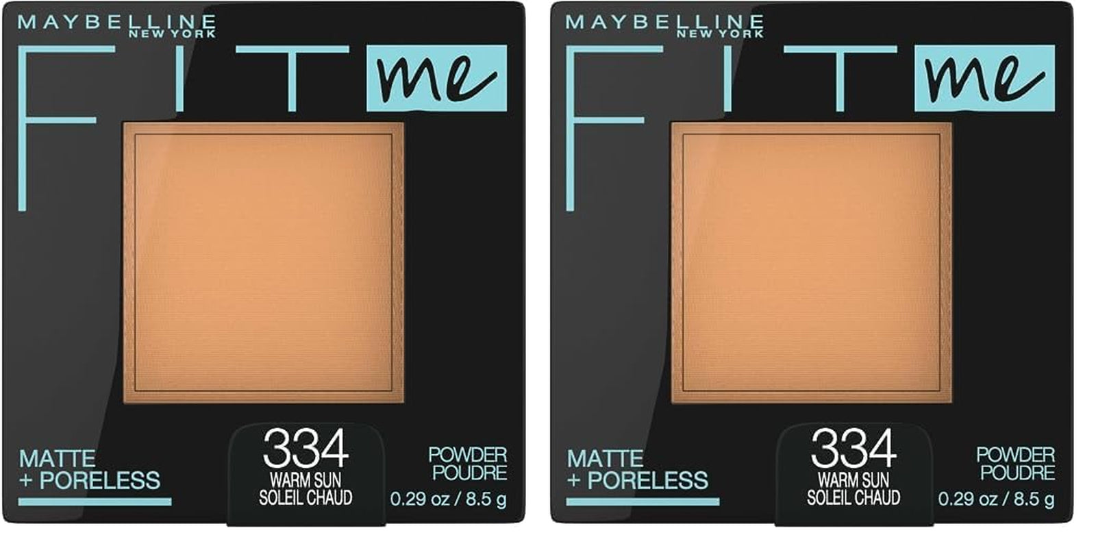 New York Fit Me Matte + Poreless Powder Makeup, Warm Sun, 0.28 Ounce, Pack of 1, 334 WARM SUN (Pack of 2)