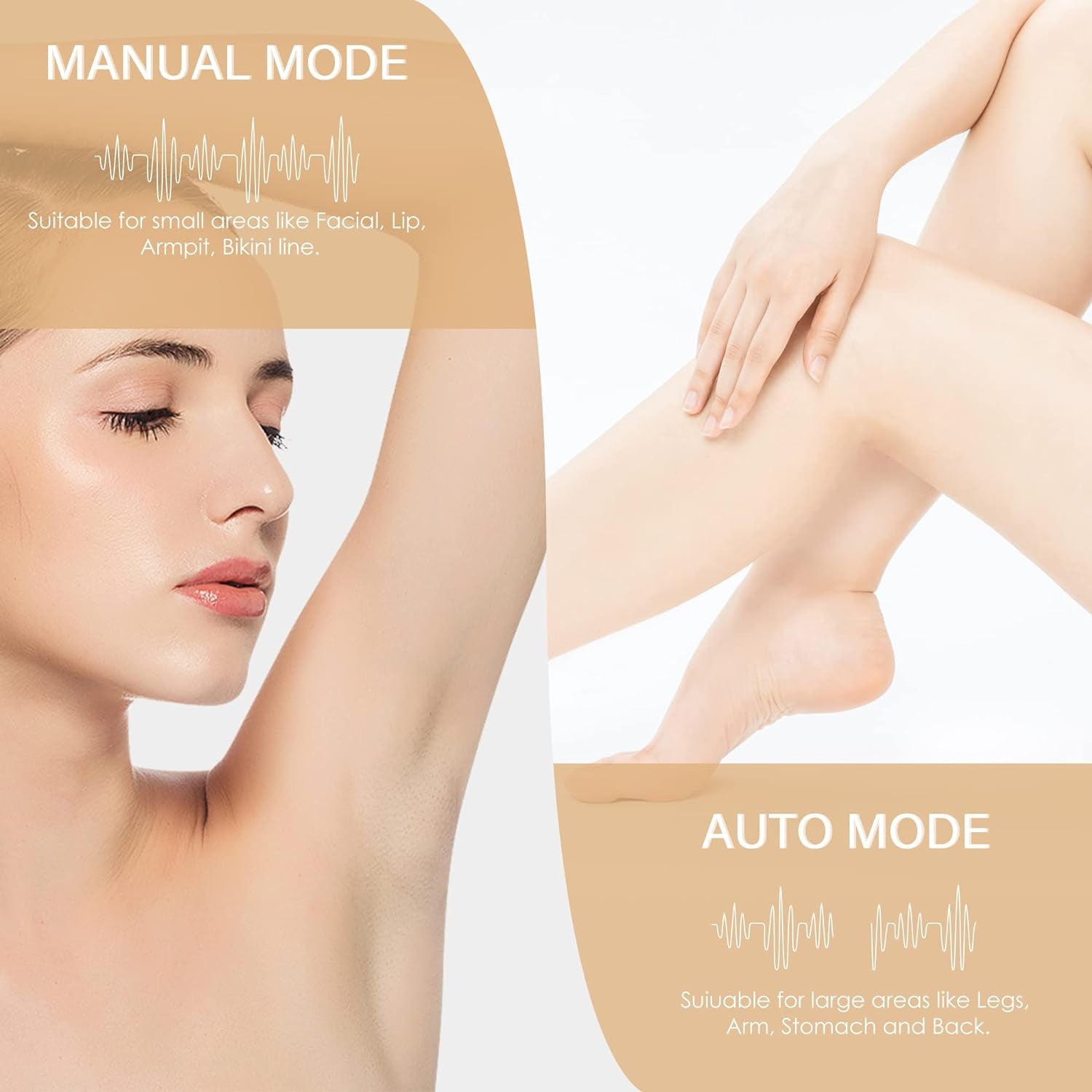 Laser Hair Removal Device At-Home  IPL Permanent Painless Hair Remover for Women and Men Laser Hair Removal for Whole Body Facial Face Armpits Back Legs Arms Face Bikini Line