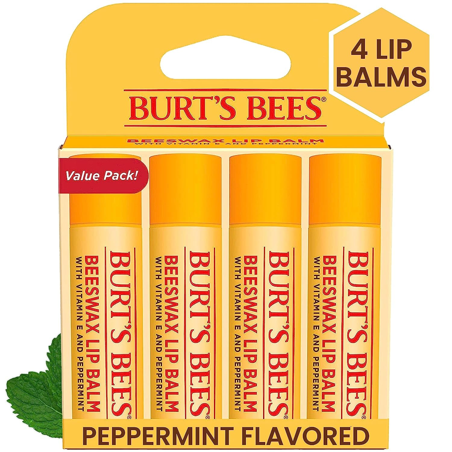 Stocking Stuffers, Balm Bouquet Lip Balm Set, Original Beeswax, Vanilla Bean, Cucumber Mint, Coconut & Pear Pack, Natural Origin Lip Treatment Christmas Gifts (4-Pack)