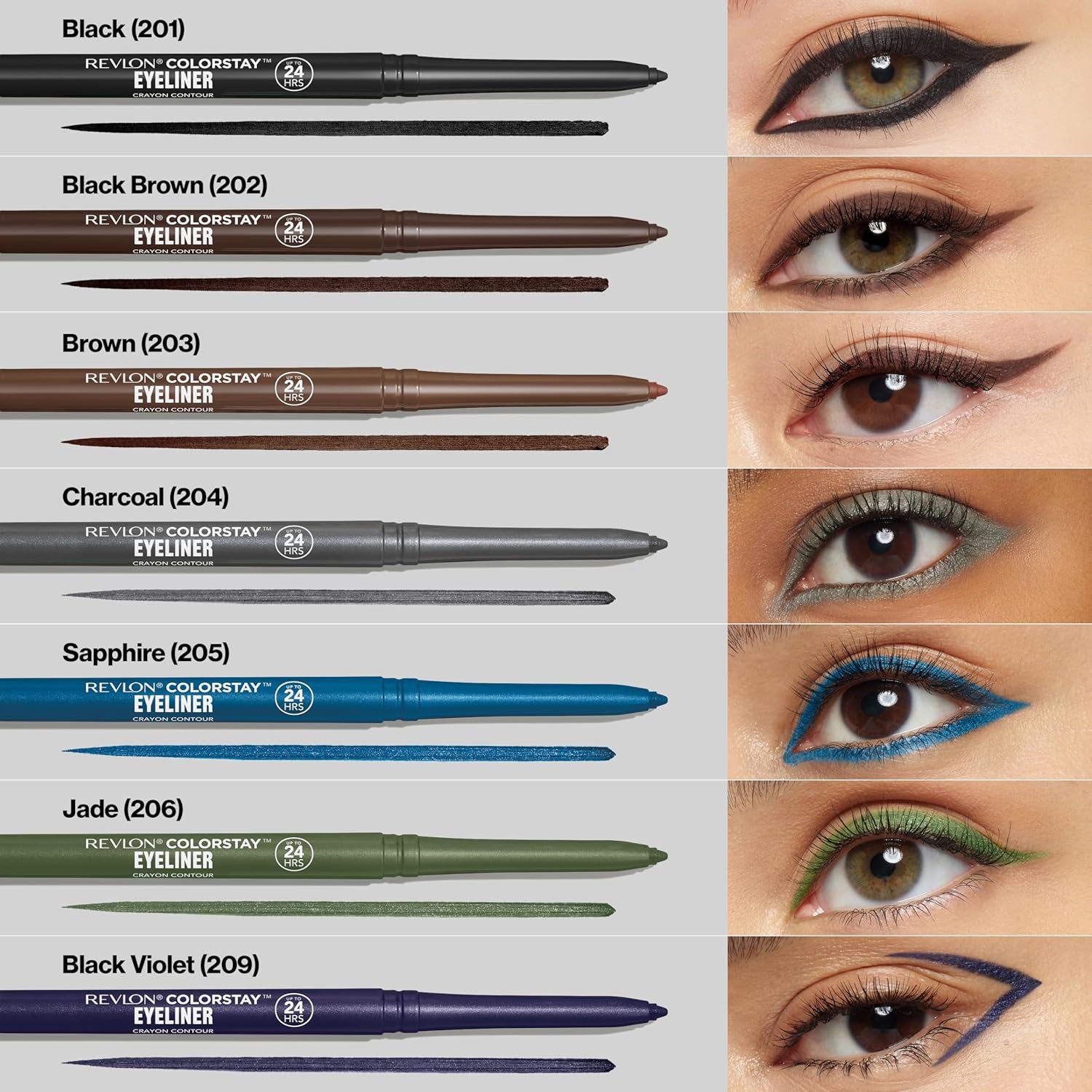 Colorstay Pencil Waterproof Eyeliner, Smudge-Proof, Eye Makeup with Built-In Sharpener, Packaging May Vary, 201 Black, 0.01 Oz