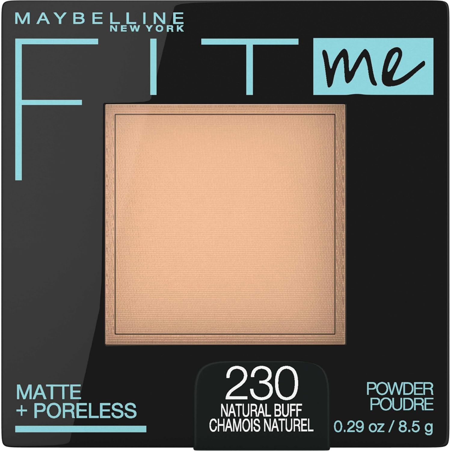 Fit Me Matte + Poreless Pressed Face Powder Makeup & Setting Powder, Natural Buff, 1 Count