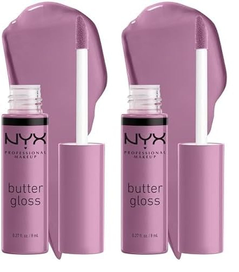 Butter Gloss, Non-Sticky Lip Gloss - Marshmallow (Muted Lilac) (Pack of 2)