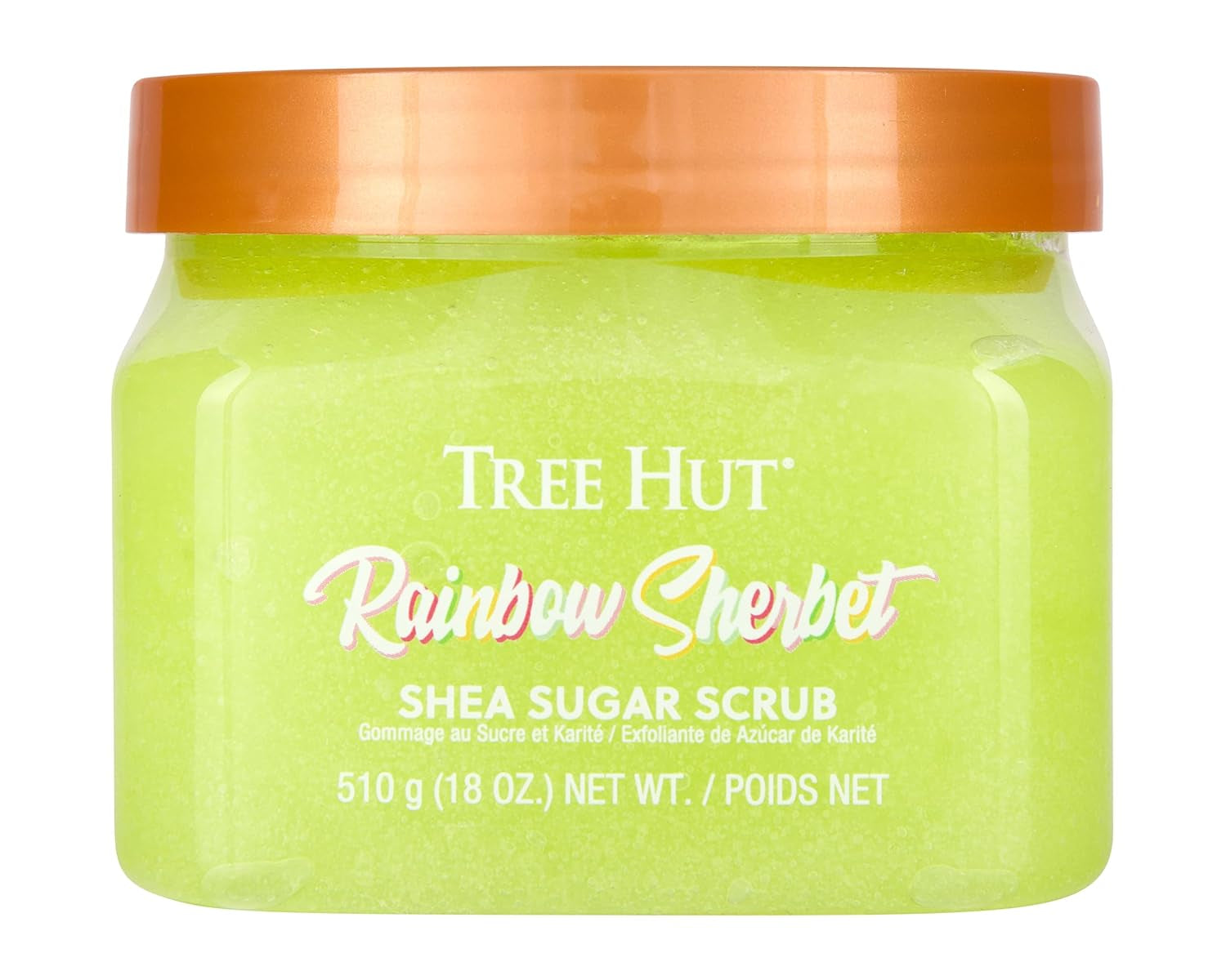 Rainbow Sherbet Shea Sugar Scrub | Exfoliating Body Scrub Removes Dead, Dry Skin for a Soft & Hydrated Feel | Nourishing Essential Body Care | 18 Fl Oz.