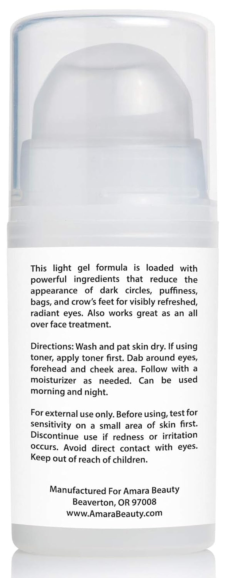 Eye Cream Gel for Dark Circles and Puffiness with Peptides & Hyaluronic Acid, 0.5 Fl. Oz.