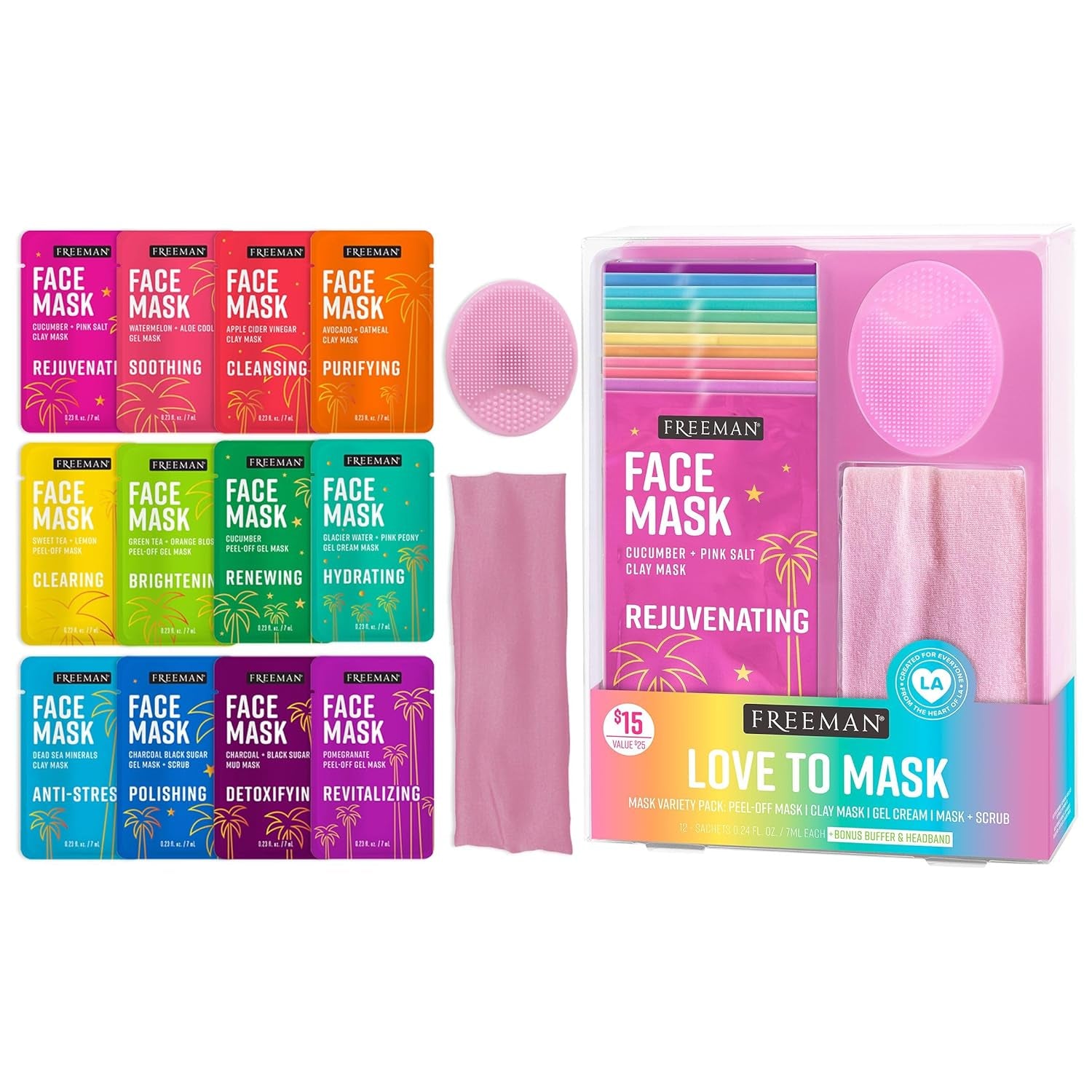 Sleepy Time Facial Mask Kit, Eye Mask & Face Mask for Tired Eyes & Skin, Overnight Facial Moisturizer, Includes Satin Sleep Mask, Skin Care, Perfect for Sleep Routine, 4 Piece Set