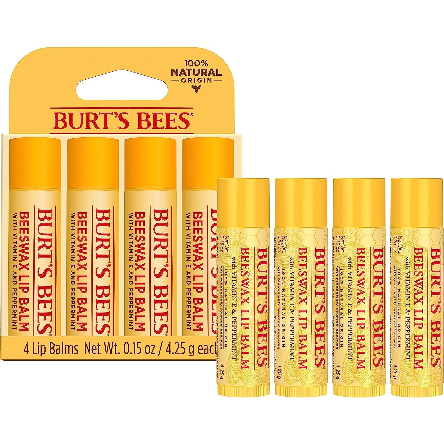 Lip Balm - Original Beeswax 12 Count Pack in Bulk, Lip Moisturizer with Responsibly Sourced Beeswax, Tint-Free, Natural Origin Conditioning Lip Treatment, 12 Tubes, 0.15 Oz