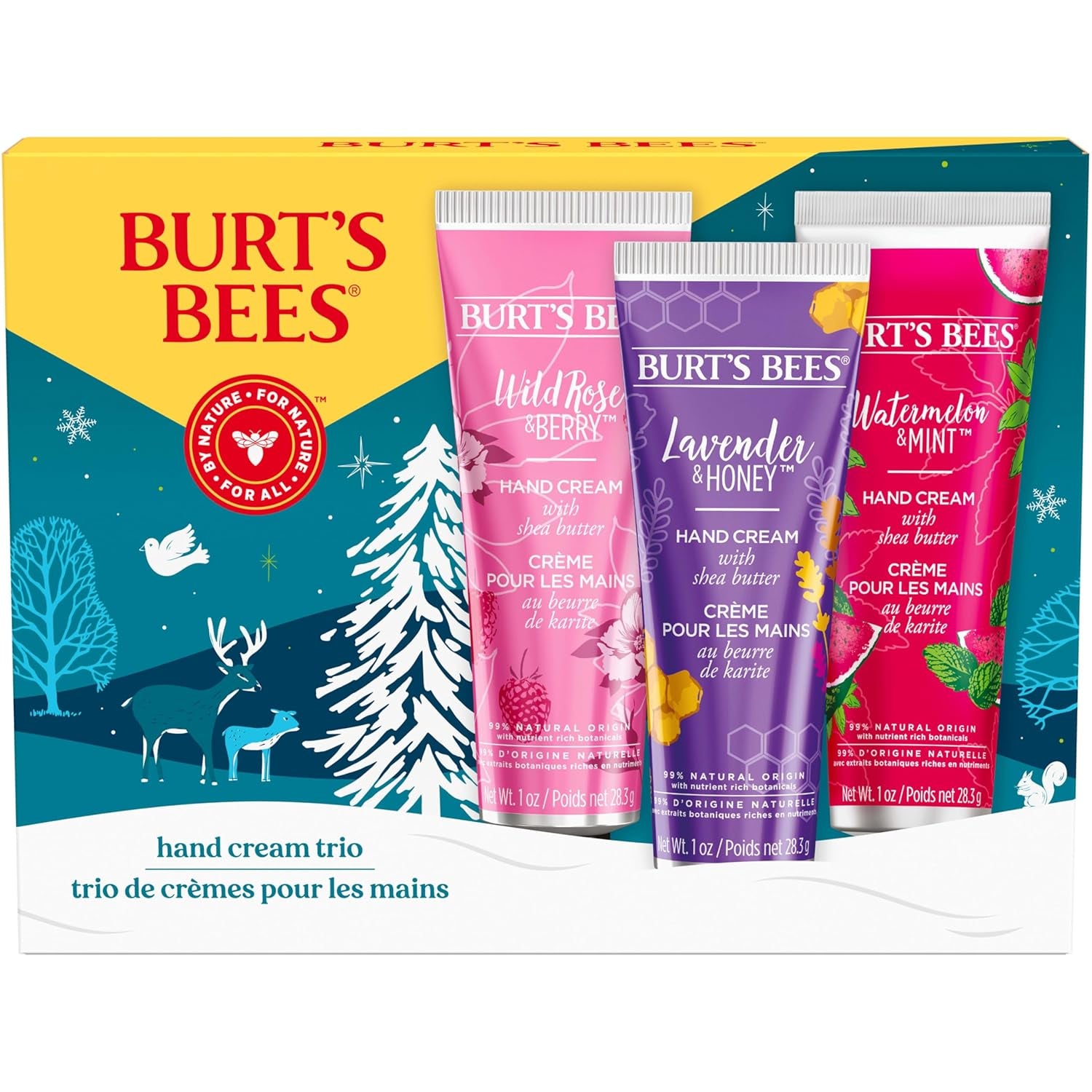 Christmas Gifts, 3 Body Skincare Stocking Stuffers, Shea Butter Hand Cream Trio Set - Lavender Honey, Watermelon Mint & Wild Rose Berry (3-Pack)