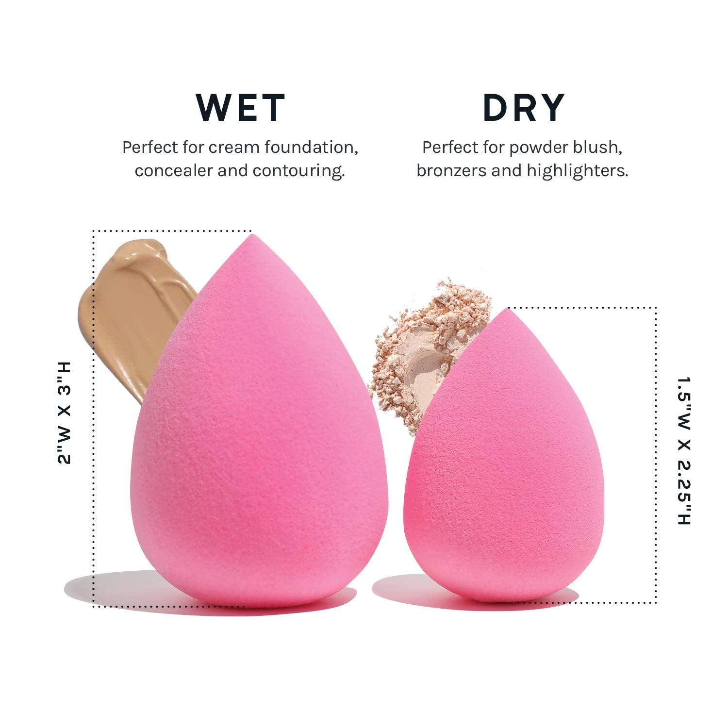 Collection Makeup Sponge Set Latex Free and High-Definition Set of 6 Makeup Wonder Blender for Powder Cream and Liquid, Super Soft Wonder Beauty Cosmetic