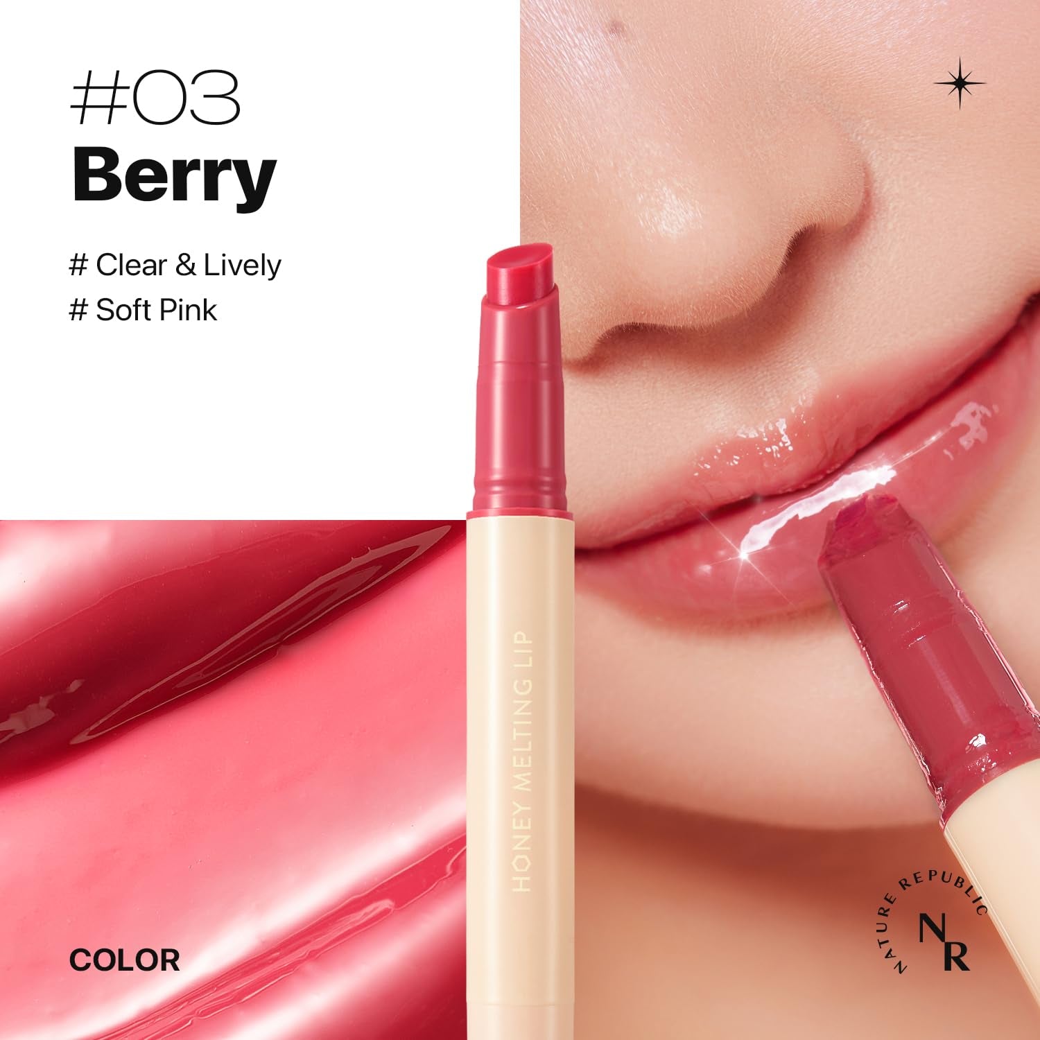 HONEY MELTING LIP (03 BERRY) K-BEAUTY, Lip Plumper, Tint, Balm, Korean, Lip Gloss, Cute, Glow