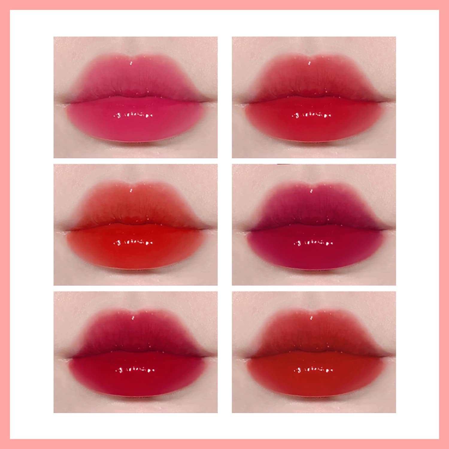 6 Colors Lip Tint Stain Mini Liquid Lipstick, Korean Lip Gloss Moisturizing Natural, Multi-Use Lip and Cheek Tint, Non-Stick Cup, Lightweight, High Pigment, Long-Lasting, Vivid Color