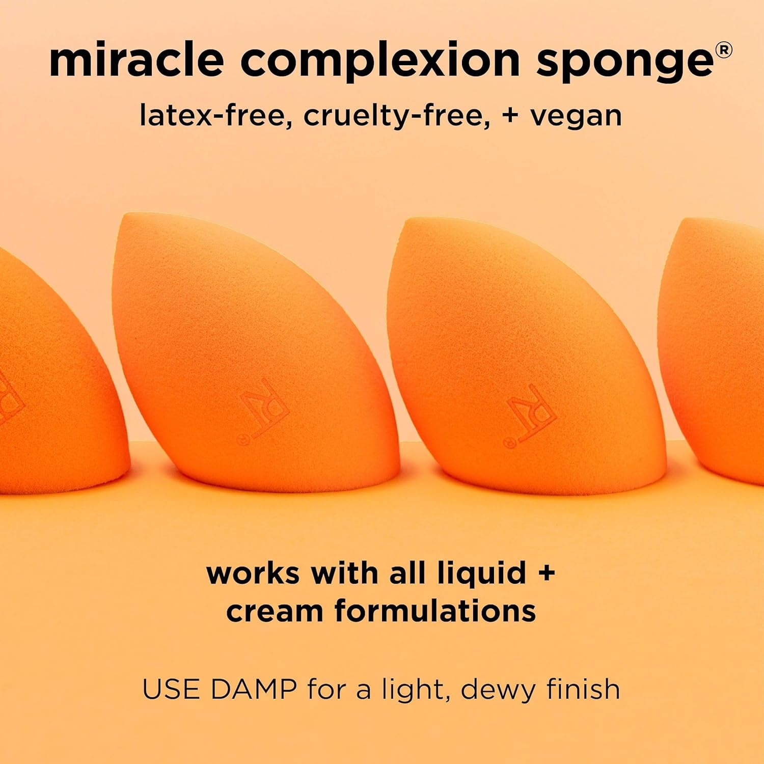 Miracle Complexion Sponge, Makeup Blender for Liquid and Cream Foundation, Full Coverage, Streak-Free Professional Makeup Tool, Cruelty Free, Vegan, Latex Free, 4 Count