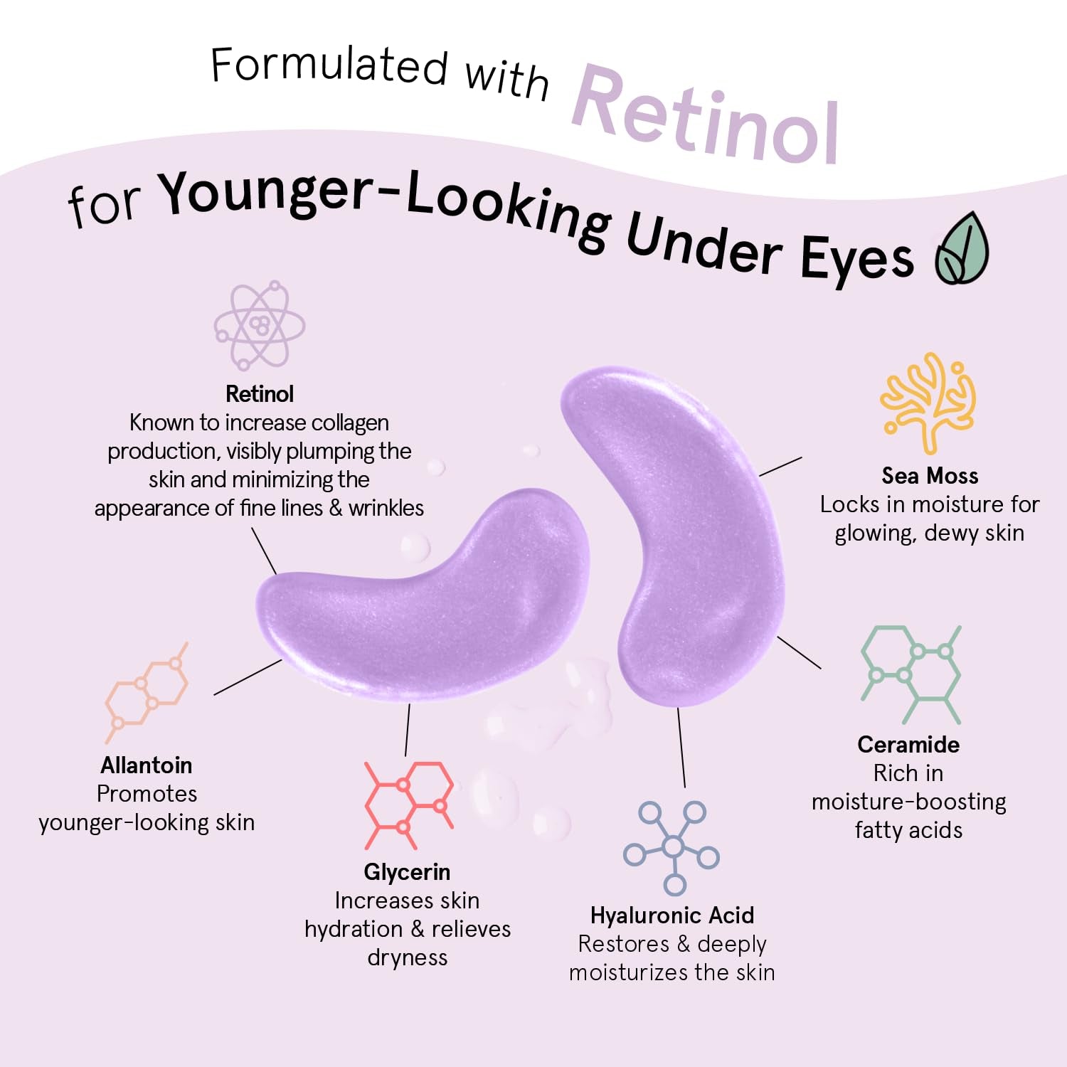 under Eye Patches for Puffy Eyes and Dark Circles (Retinol, 24 Pairs) Restoring Gel under Eye Masks with Hyaluronic Acid - Vegan Cruelty-Free Skincare Birthday Gifts for Women