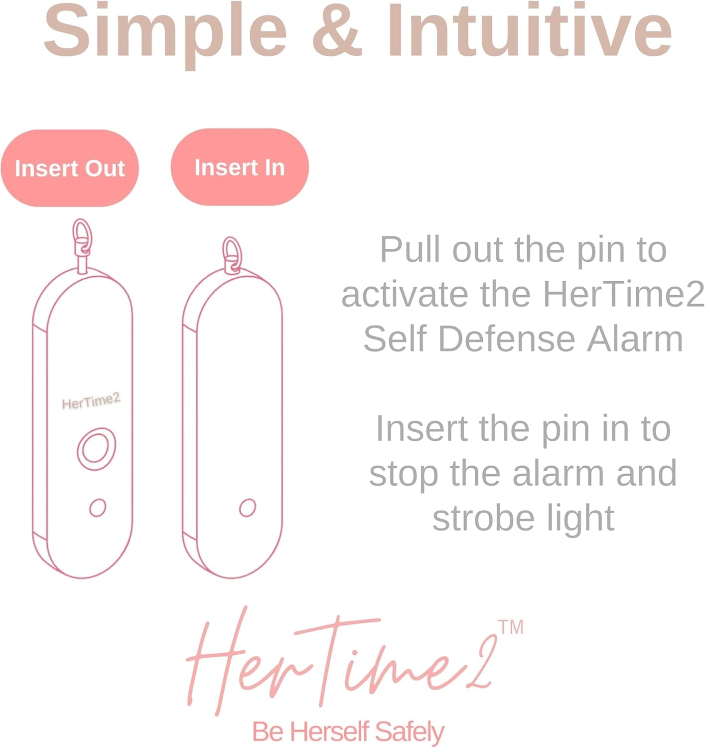 ® Personal Safety Alarm for Women – Travel Safe Waterproof Personal Alarm for Women – Women Self Defense Keychain Alarm – Loud Alarm – Strobe Light – Be Safe with Personal Alarm (Rose Gold)