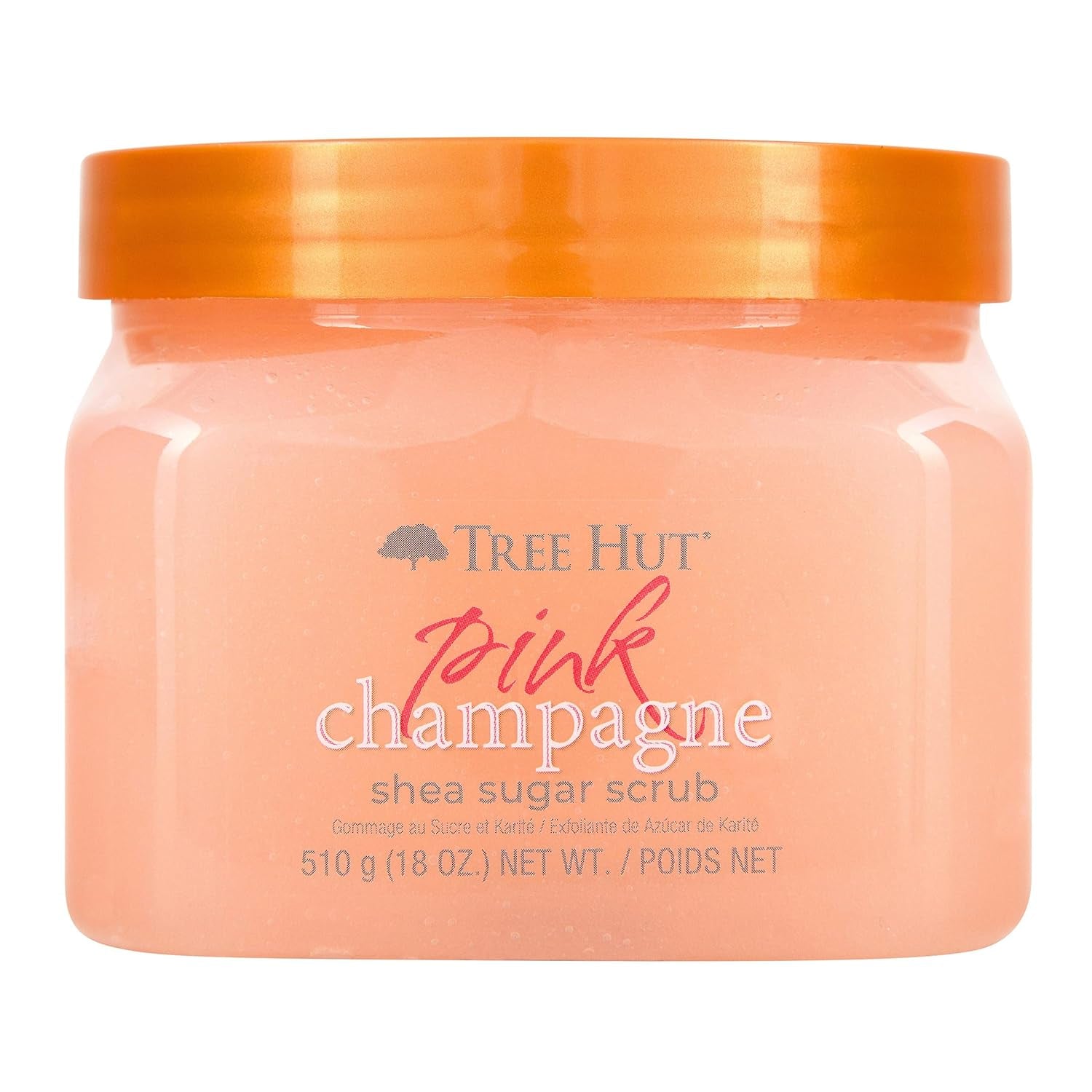 Pink Champagne Shea Sugar Scrub | Exfoliating Body Scrub Removes Dead, Dry Skin for a Soft & Hydrated Feel | Nourishing Essential Body Care | 18 Fl Oz.