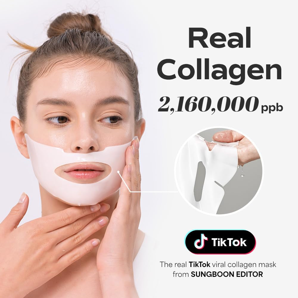 Deep Collagen Overnight Mask 37Gx4Ea | the Real Collagen 2,160,000Ppb | Facial Hydrogel Masks with Low Molecular Weight Collagen for Elasticity, Firming, and Moisturizing