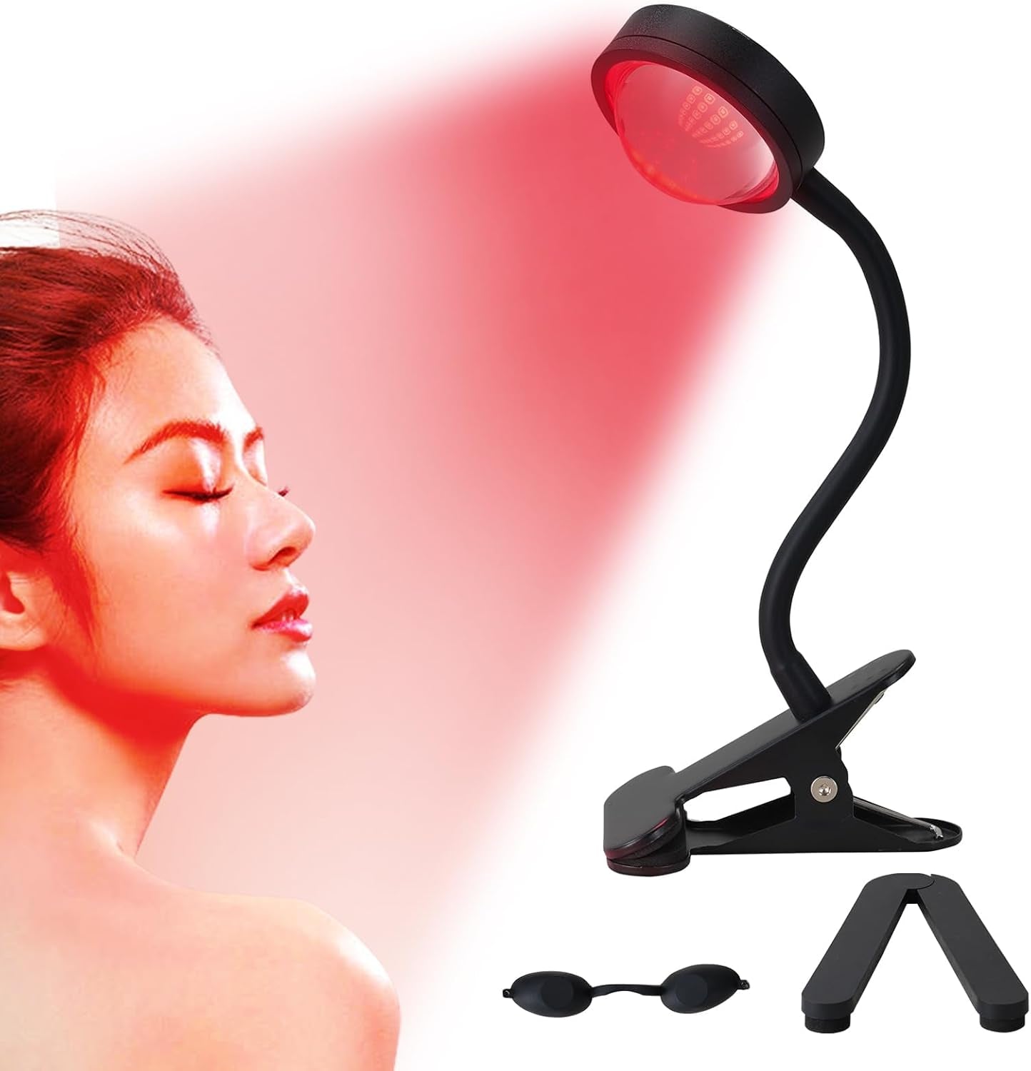 Red Light Therapy for Face, 40 Leds 660Nm LED Red Light Therapy Light with Clip, Suitable for Home Skin Care and Relieving Chronic Pain.