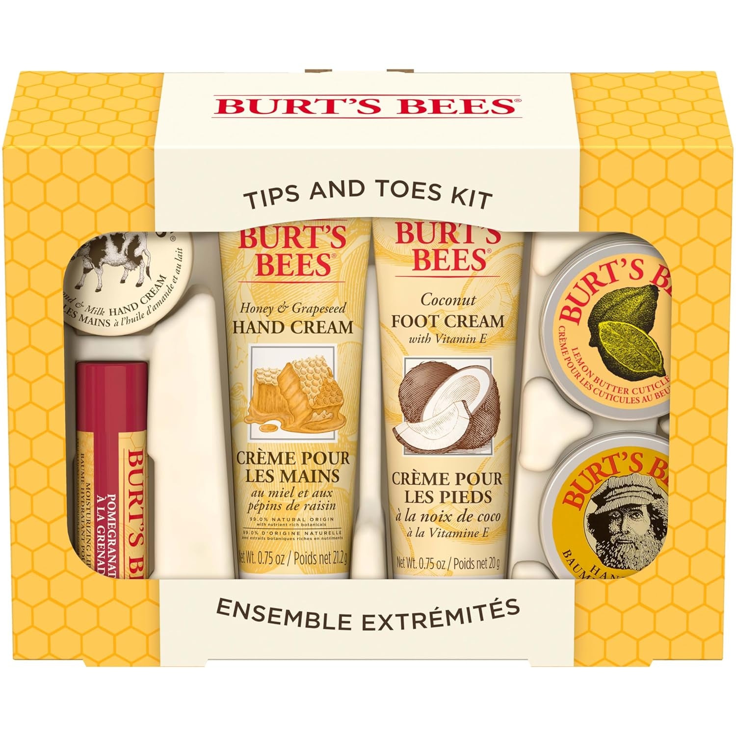 Christmas Gifts, 6 Stocking Stuffers Products, Timeless Minis Kit - Original Beeswax Lip Balm, Coconut Foot Cream, Milk Honey Body Lotion, Deep Cleansing Cream, Res-Q Ointment & Hand Salve