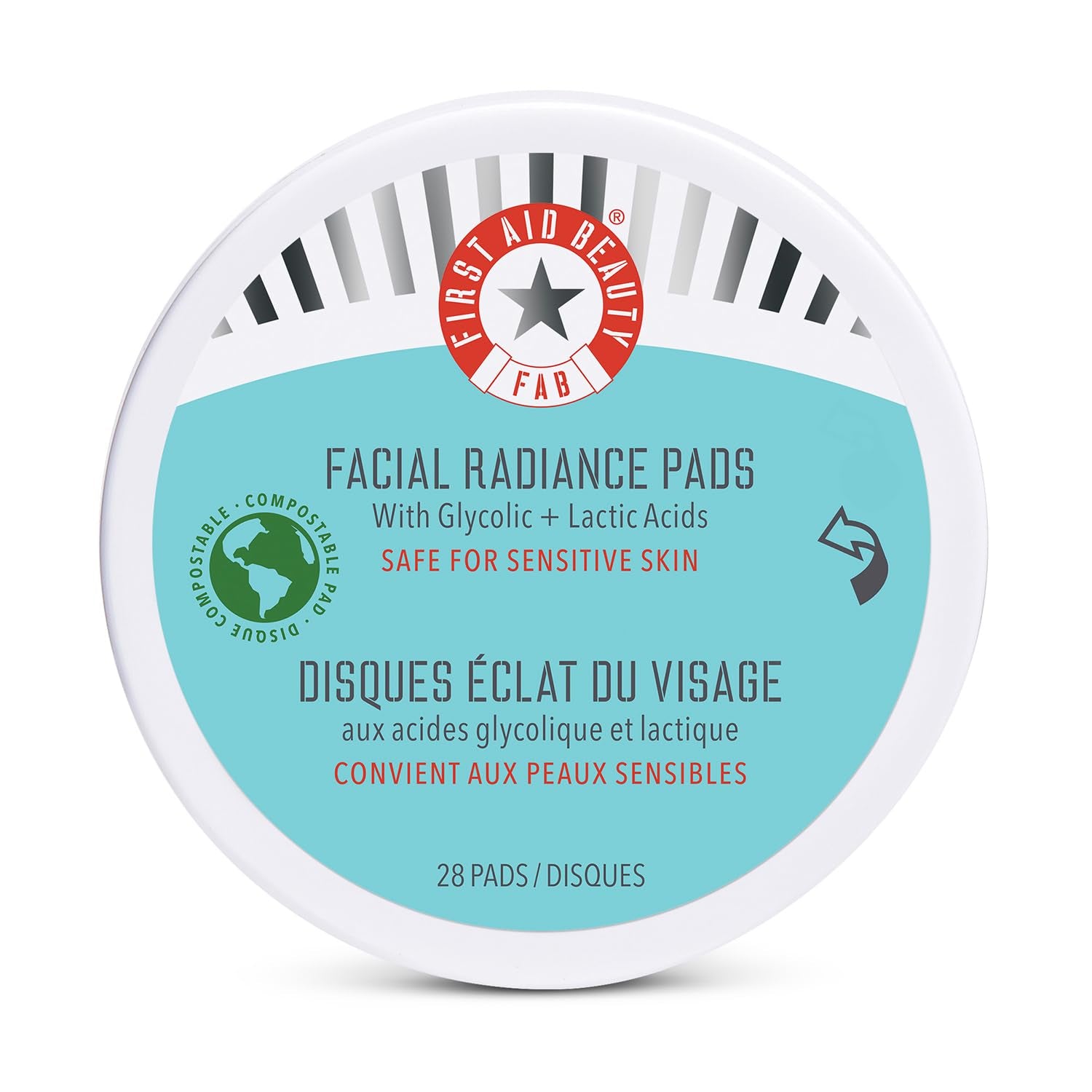 - Facial Radiance Pads with Gycloic & Lactic Acids – Daily Exfoliating Pads with AHA That Help Tone & Brighten Skin – Makeup Prep Pads - Compostable for Daily Use – 28 Pads