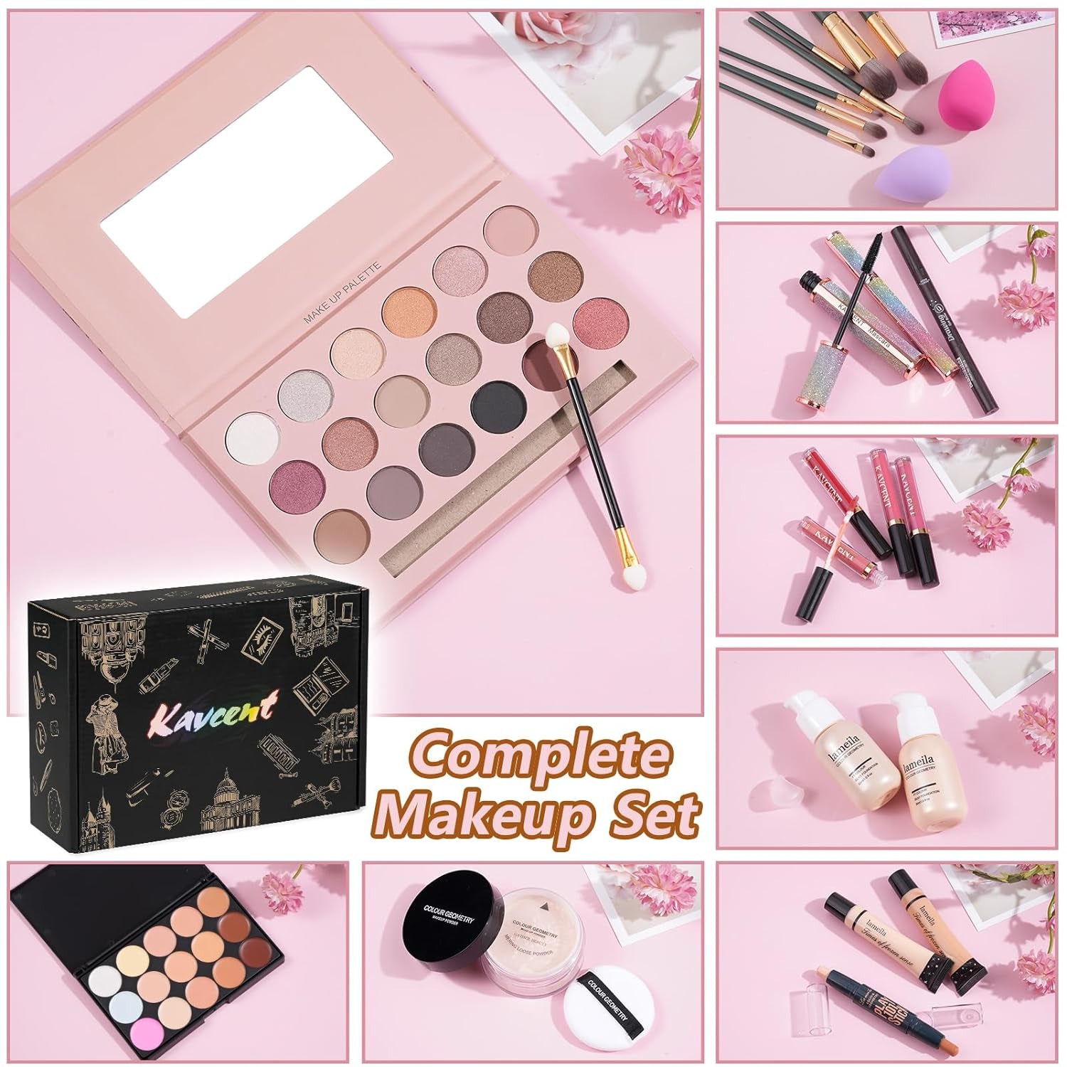 Makeup Kit Makeup Sets for Teens Makeup Kits for Women Teenagers Make up Eyeshadow Palette Foundation Concealer Lipgloss Makeup Kit for Women Full Kit