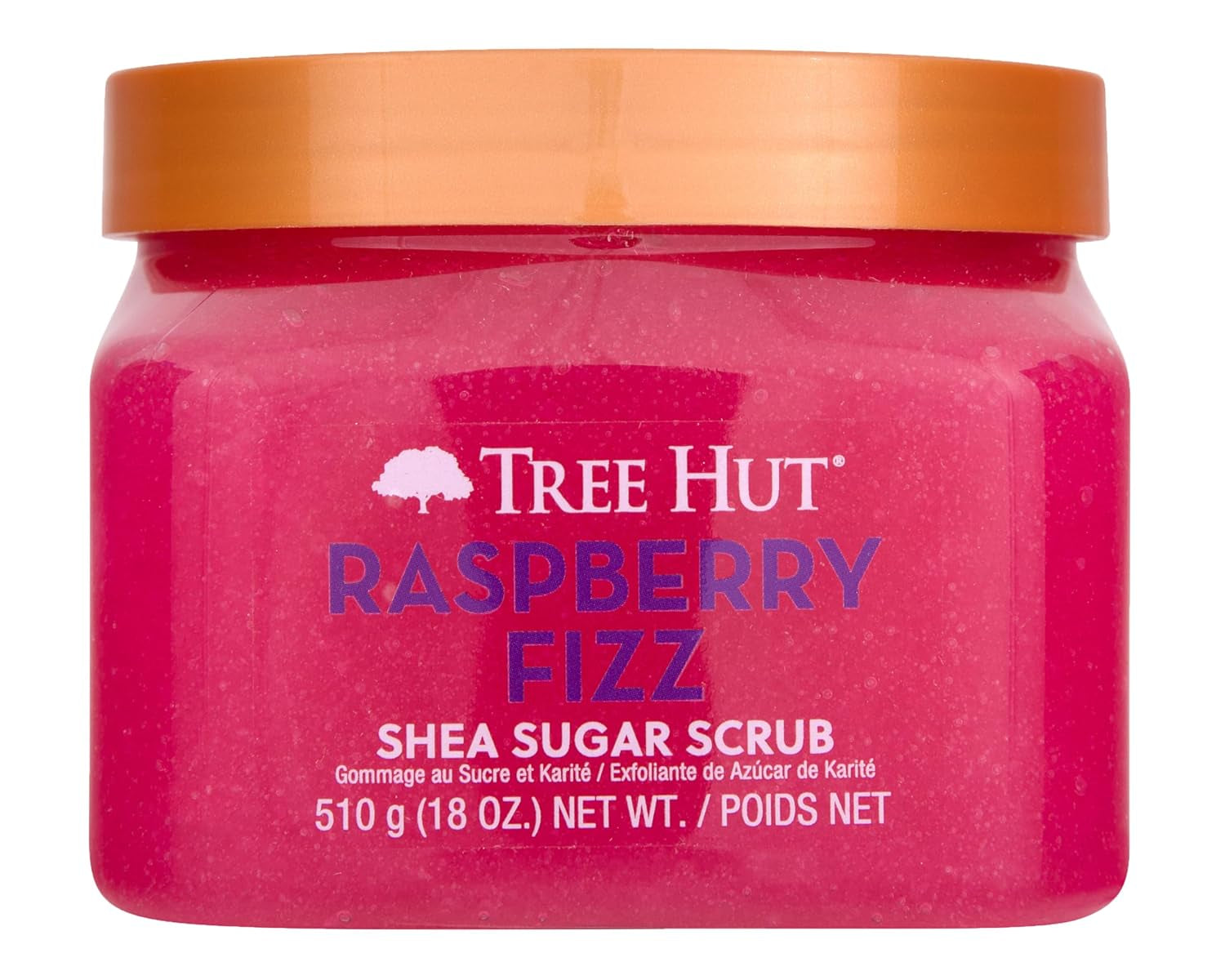 Raspberry Fizz Shea Sugar Scrub | Exfoliating Body Scrub Removes Dead, Dry Skin for a Soft & Hydrated Feel | Nourishing Essential Body Care | 18 Fl Oz.