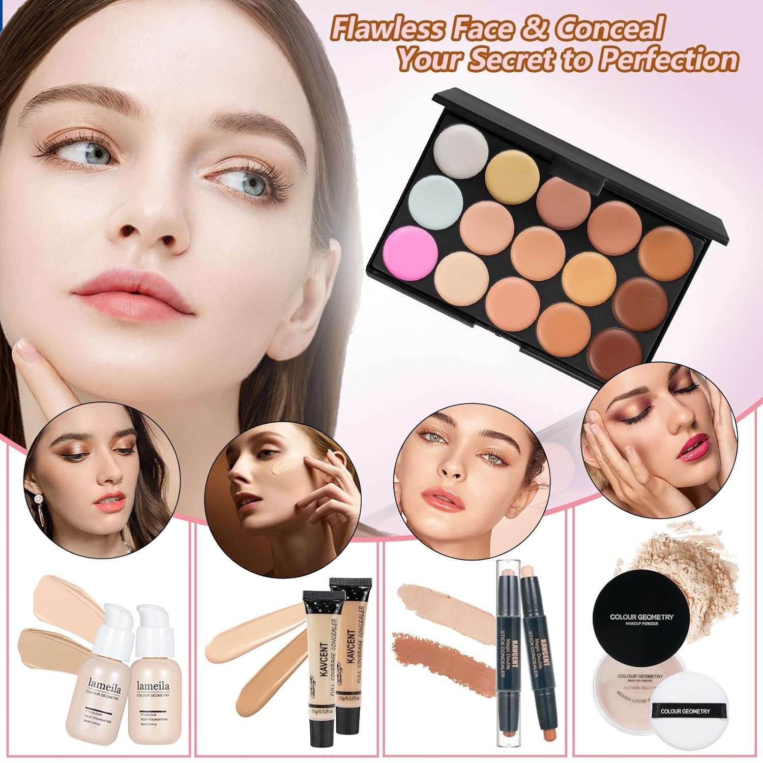 Makeup Kit Makeup Sets for Teens Makeup Kits for Women Teenagers Make up Eyeshadow Palette Foundation Concealer Lipgloss Makeup Kit for Women Full Kit