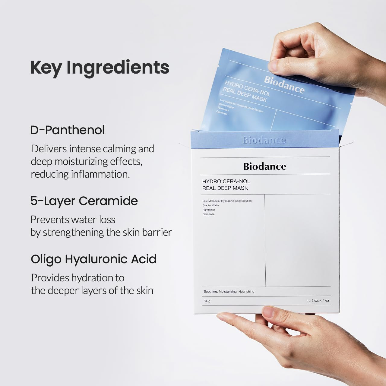 Bio-Collagen Real Deep Mask, Hydrating Overnight Hydrogel Mask, Pore Minimizing, Elasticity Improvement, 34G X16Ea