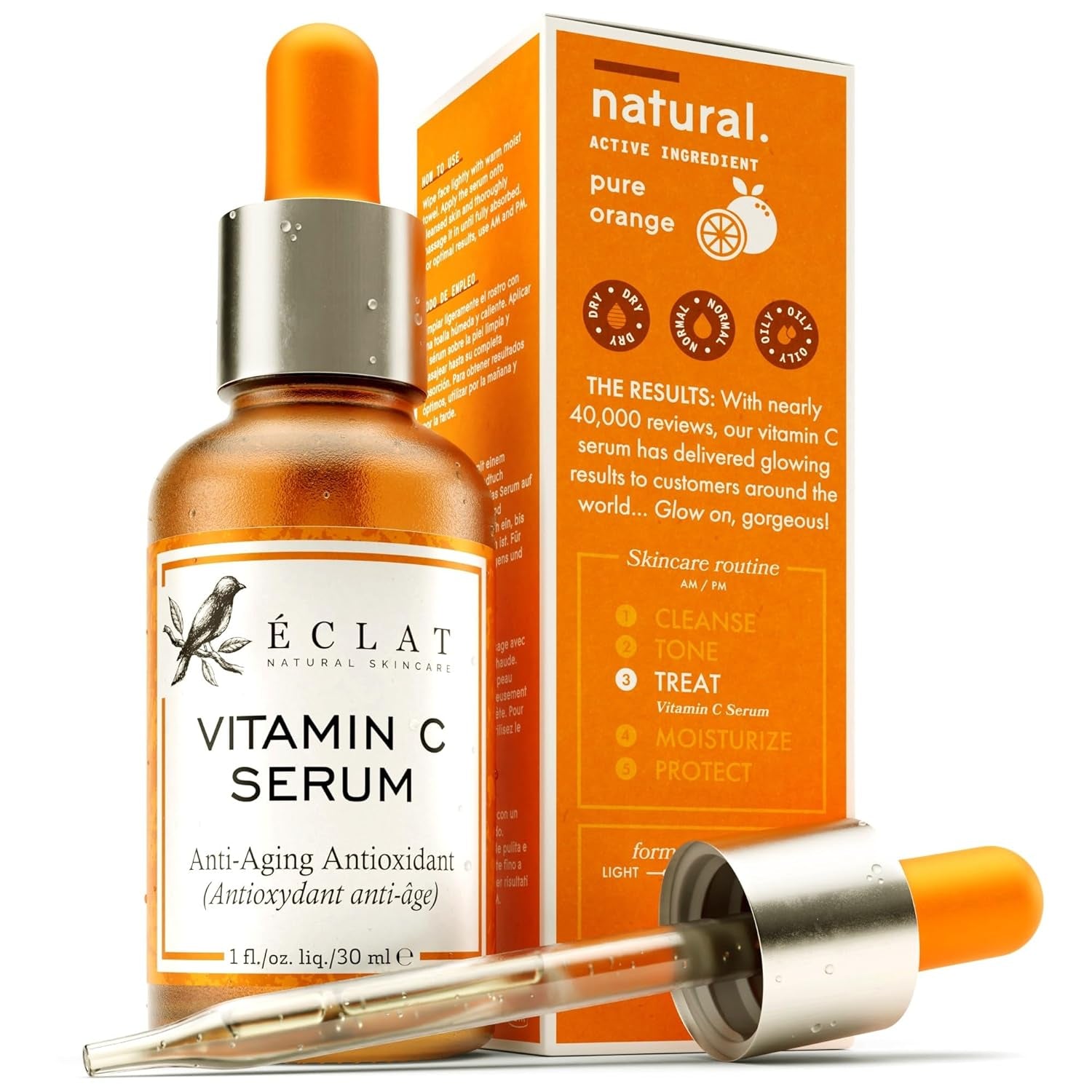 Vitamin C Face Serum - Dark Spot Remover Facial Serum, Vit C Serum with Hyaluronic Acid, Ferulic Acid, & Vit E - anti Aging and Skin Brightening Serum, Pure Vitamin C Serum Skin Care