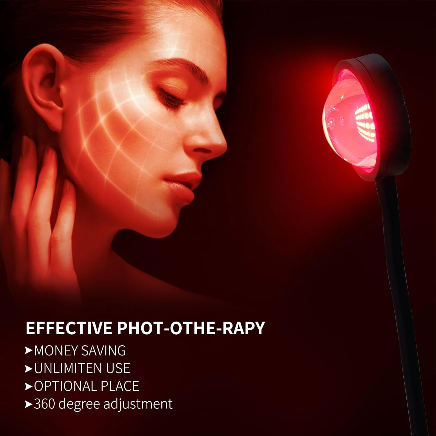 Red Light Therapy for Face, 40 Leds 660Nm LED Red Light Therapy Light with Clip, Suitable for Home Skin Care and Relieving Chronic Pain.