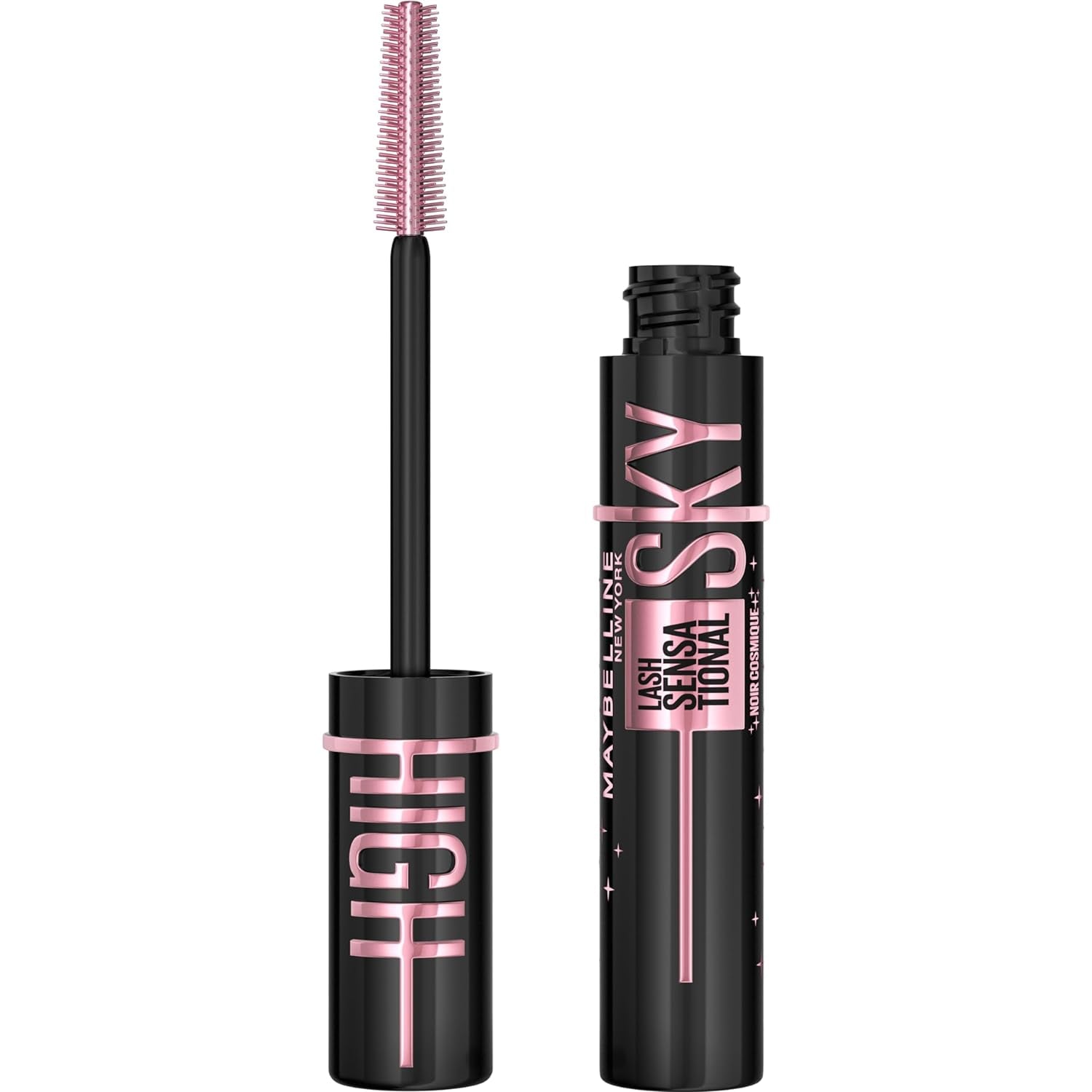 Lash Sensational Sky High Washable Mascara Makeup, Volumizing, Lengthening, Defining, Curling, Multiplying, Buildable Formula, Cosmic Black, 1 Count