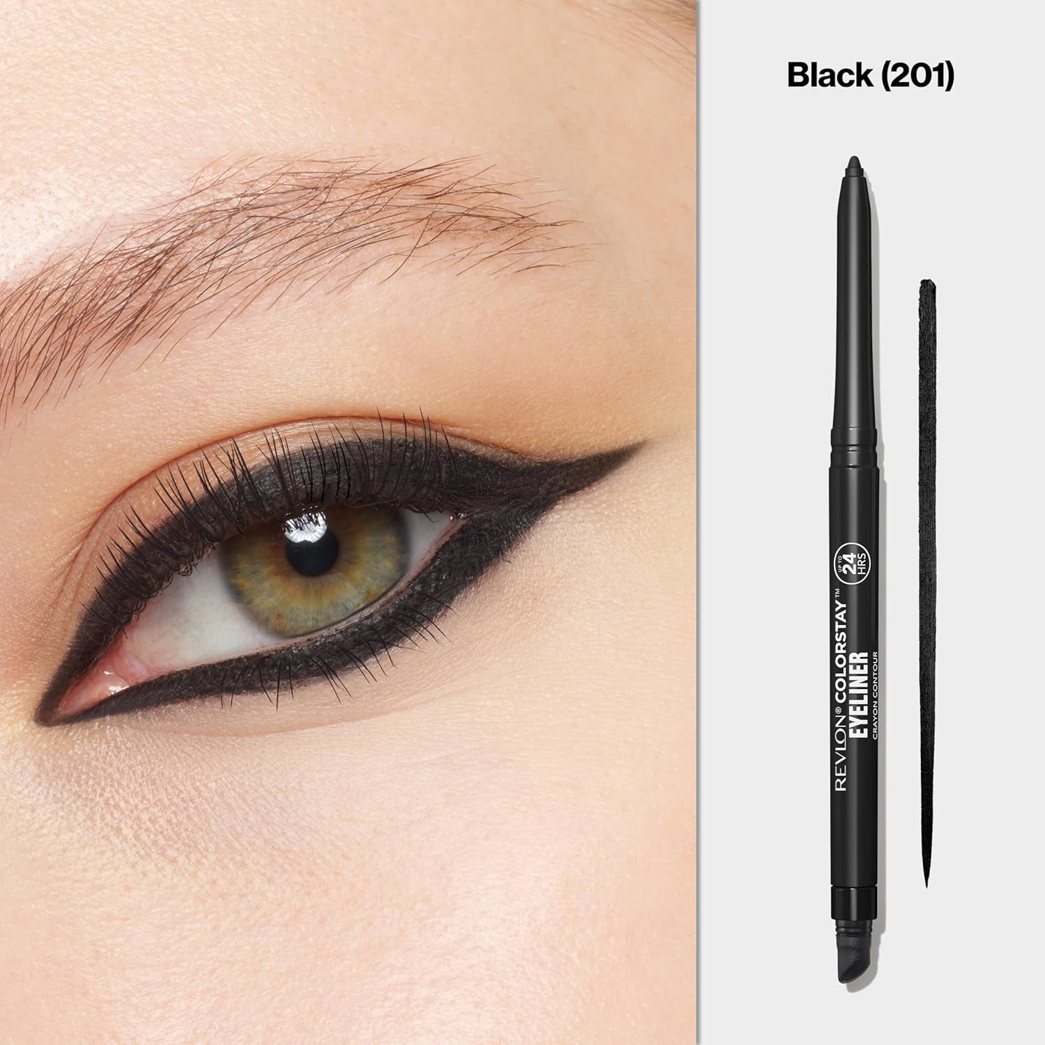 Colorstay Pencil Waterproof Eyeliner, Smudge-Proof, Eye Makeup with Built-In Sharpener, Packaging May Vary, 201 Black, 0.01 Oz