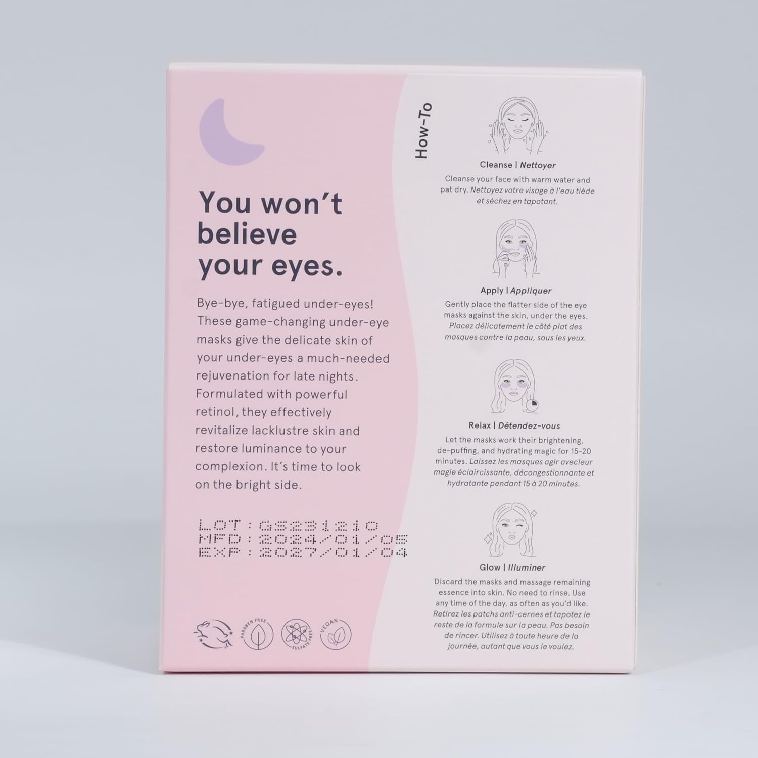 under Eye Patches for Puffy Eyes and Dark Circles (Retinol, 24 Pairs) Restoring Gel under Eye Masks with Hyaluronic Acid - Vegan Cruelty-Free Skincare Birthday Gifts for Women