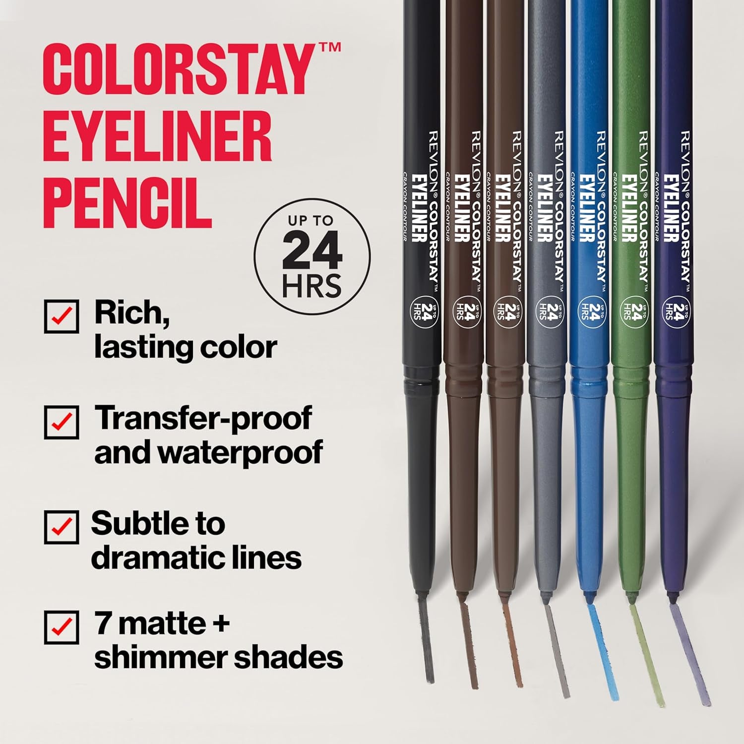 Colorstay Pencil Waterproof Eyeliner, Smudge-Proof, Eye Makeup with Built-In Sharpener, Packaging May Vary, 201 Black, 0.01 Oz