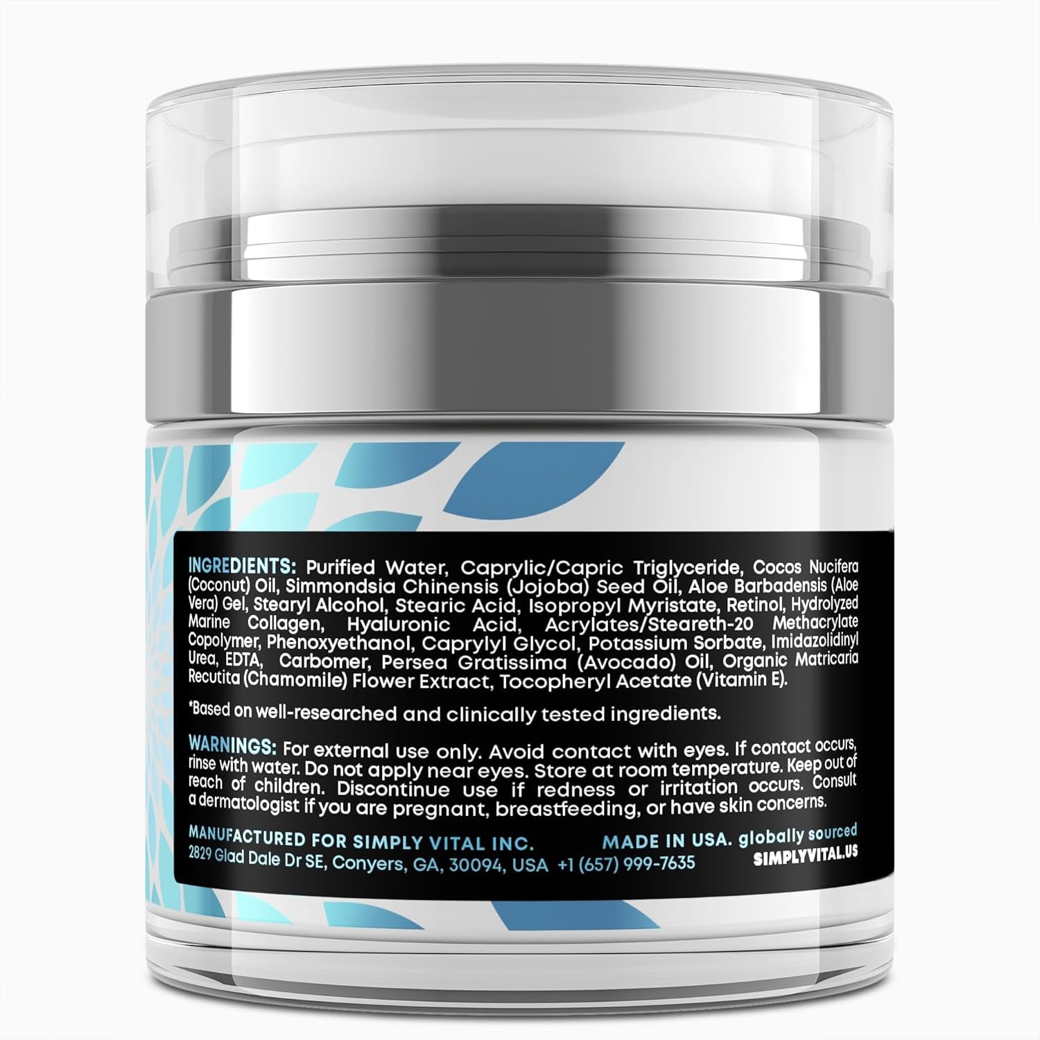 Collagen, Retinol & Hyaluronic Acid Cream - Anti-Aging Face Moisturizer for Face, Neck & Décolleté - Made in USA, Daily Moisturizer Face Cream - 1.7 Fl.Oz.