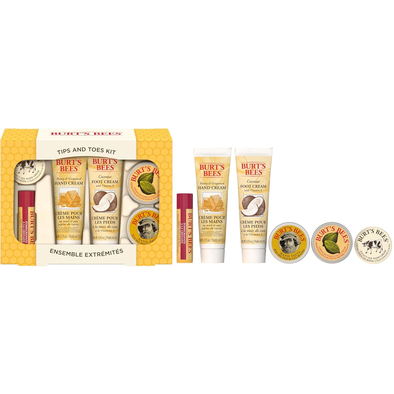 Christmas Gifts, 6 Stocking Stuffers Products, Timeless Minis Kit - Original Beeswax Lip Balm, Coconut Foot Cream, Milk Honey Body Lotion, Deep Cleansing Cream, Res-Q Ointment & Hand Salve